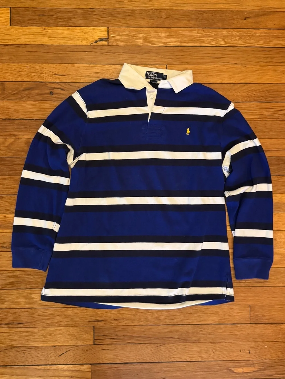 Classic Ralph Lauren Blue & White Striped Rugby Shirt